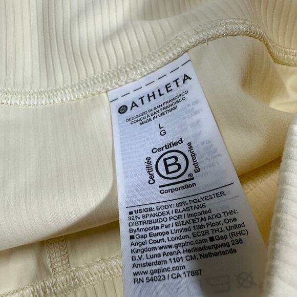 Athleta Transcend Rib 7/8 Tight Pale Yellow Women's Size Large New With Tags - Picture 5 of 11